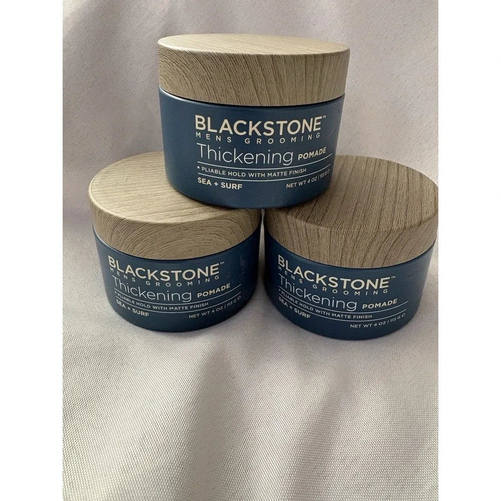 NEW Blackstone Thickening Pliable Matte Finish Pomade -Sea Surf 4oz each 3 Pack
